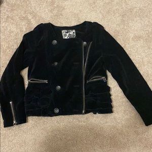 Girls black velvet jacket
